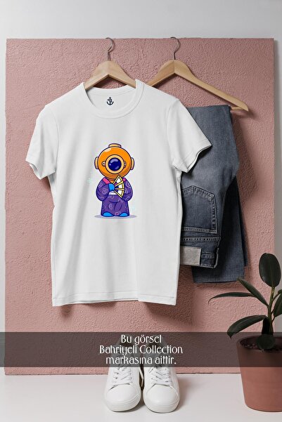 Bahriyeli Collection oversized Μίνι καταδύστης με ιαπωνική στολή - Μπλουζάκι Unisex με σχέδιο καταδύστη