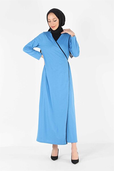 Plistre 1998_Πρακτικό πλαϊνό δεμένο διπλό με ζώνη 100% βαμβακερό ύφασμα Hijab Prayer Dress