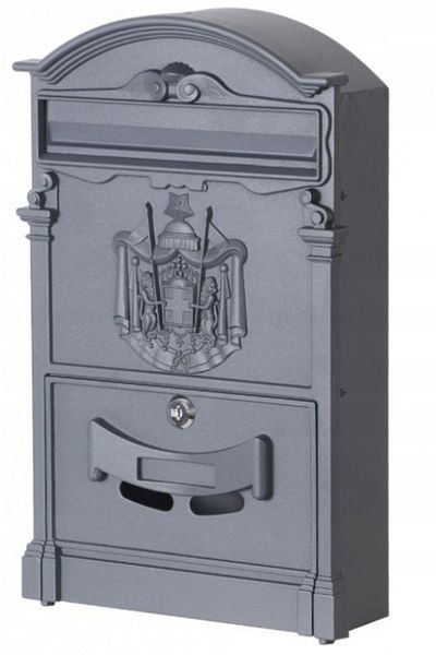 VERDA Cutie postala culoare antracit din otel si aluminiu Stil retro european