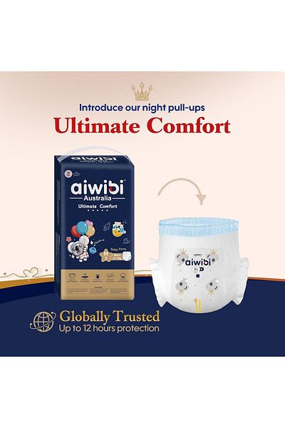 Aiwibi Night Plus Baby Pants, Ultra-Slim & Super Soft Diaper Pants, X-Large, 40 count