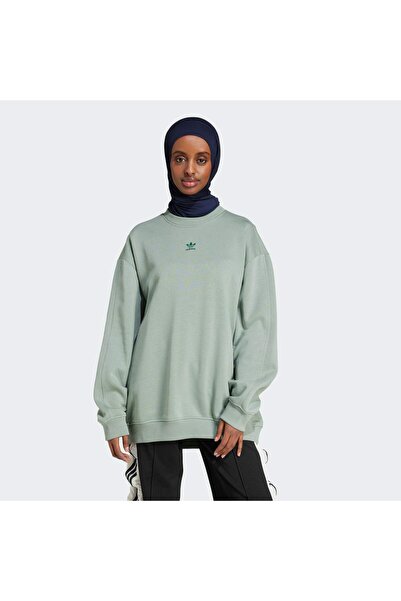 adidas Essentials Fleece Long Oversized Crew Sweatshirt