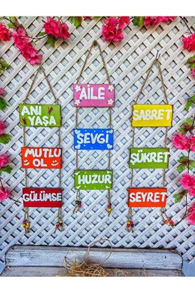 Home 3 set,toplam 9 parça 8×15 cm.lik pano set,bahçe, ağaç, balkon,duvar dekoru