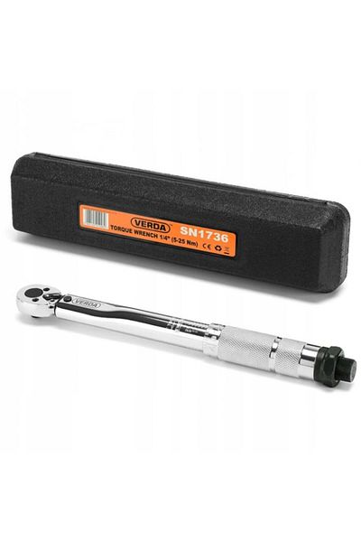 VERDA Cheie dinamometrică pentru bujii 1/4" 5-25 Nm cu carcasă SN1736