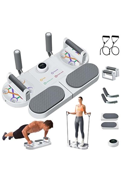 MAAS لوح تمرين الضغط مع شريط مقاومة، حامل تمرين ضغط احترافي للتمرين المنزلي، متعدد الوظائف