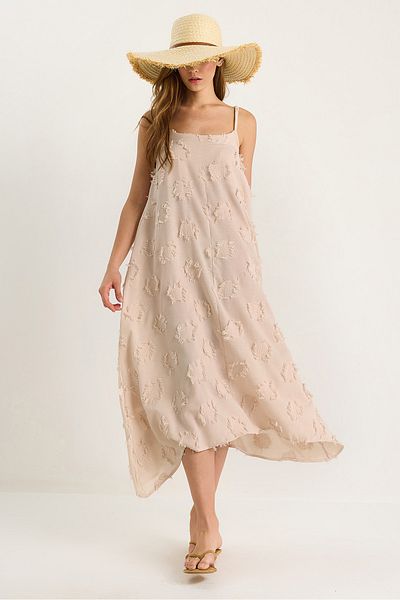 Bianco Lucci Women's Tassel Detailed Thin Strap Linen Dress 8066 60283487