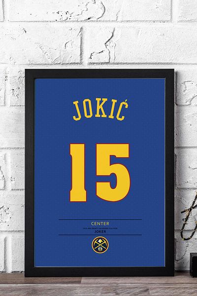 Saturn Nikola Jokic Jersey Framed Painting - Nba Denver Nuggets Jersey