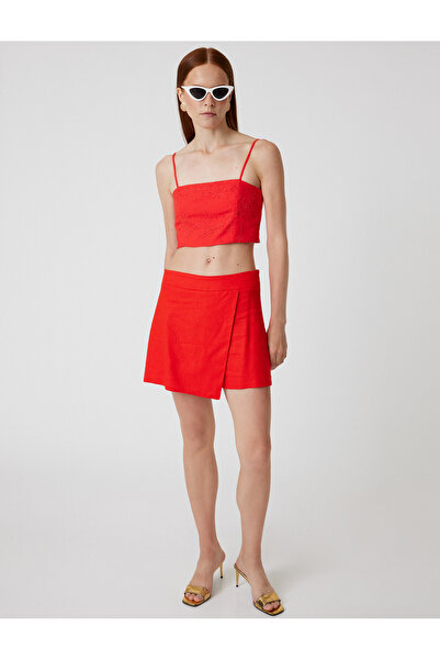 Koton Scalloped Bustier Thin Straps Crop Slim Fit