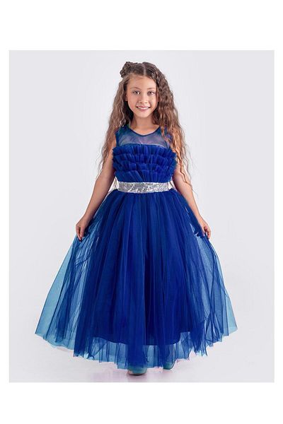 Bulut Baby Rochie pentru fete, satin si tul imaginar cu perle
