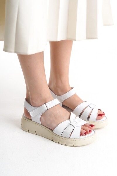 Tamdabu Ayakkabı Genuine Leather Orthopedic Sole Women Sandals Tmd202569