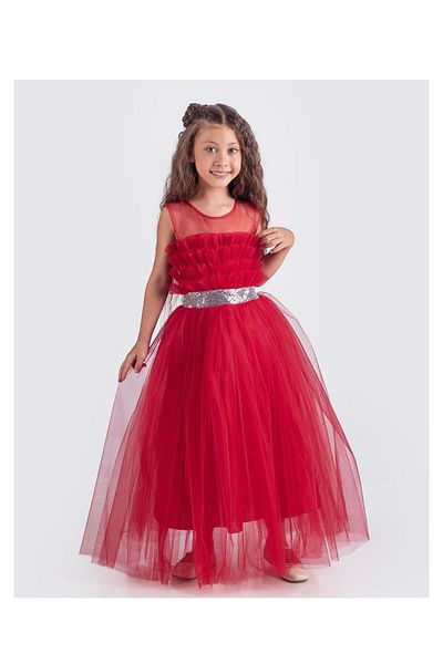Bulut Baby Girl's dress, Satin and Pearl Dream Tulle