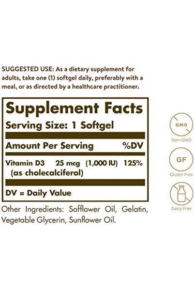 Solgar Vitamin B12 1000 Mcg 100 Kapsül Vitamin D3 Kolekalsiferol 1000li Softgels