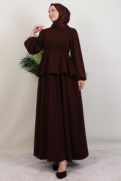 GİYZAMİLA Sümeyra Hijab Φόρεμα Bitter Brown
