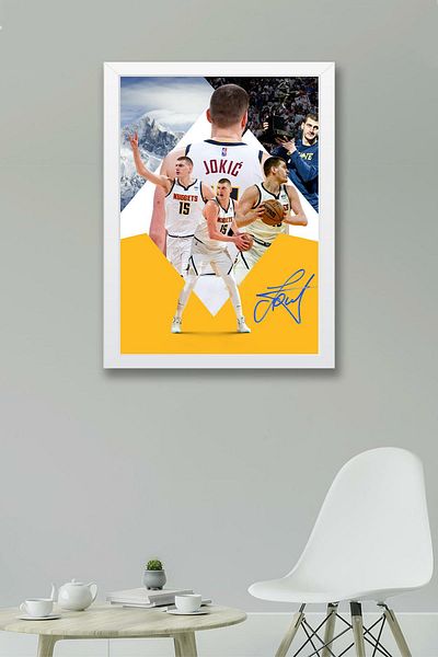 Saturn Pictură înrămată Nikola Jokic - Pictură poster NBA de baschet