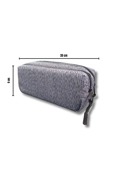 uzaktangelir Quality Affordable 2 Compartment Blue Patterned Pen Holder