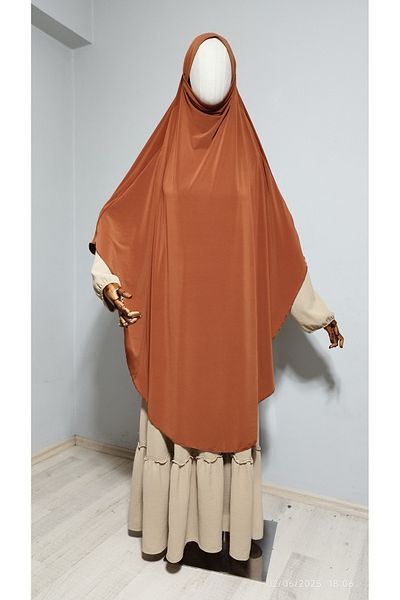 AHRAR tesettür Full Length Sandy Souffle Khimar Hijab Scarf Tile