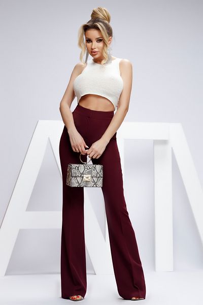 Atmosphere Fashion Flared pants in bordeaux