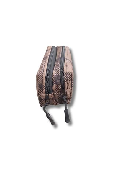 uzaktangelir Quality Affordable 2 Compartment Brown Patterned Pen Holder