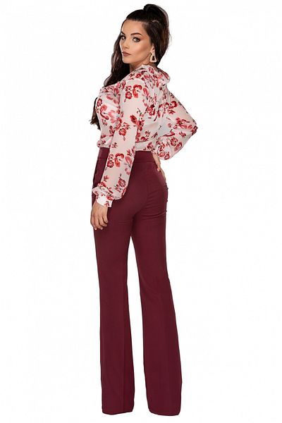 Atmosphere Fashion Burgundy flared pants