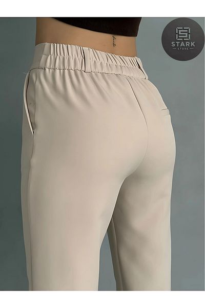 Rift Jeans High Waist Elastic Carrot Cut Cloth Pants with Clips