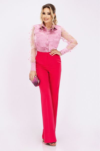 Atmosphere Fashion Flared cyclamen trousers with cuffs