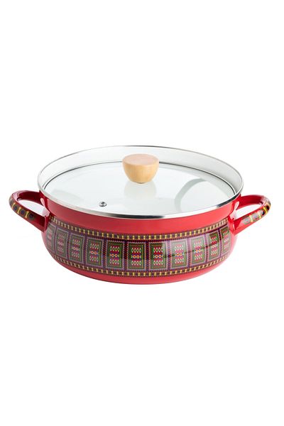 Alrimaya ENAMEL POT WITH GLASS LID - Alrimaya