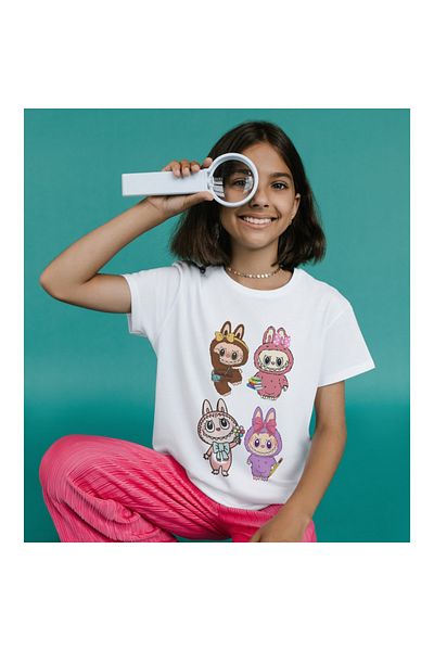 ALPŞAN TİCARET Labubu T-shirt Labubu Παιδικό T-shirt Labubu Μπλουζάκι Unisex για ενήλικες