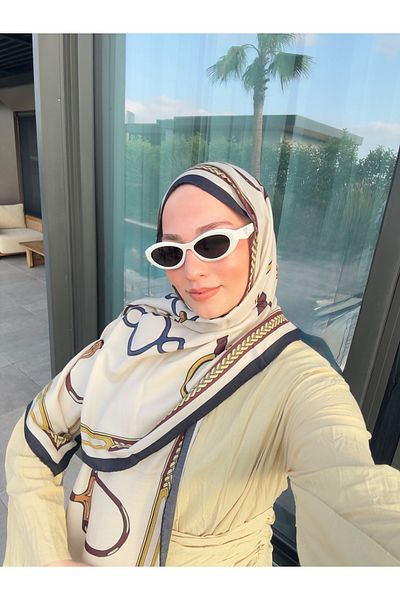 Lunora Silva Silk Cotton Shawl Navy Blue
