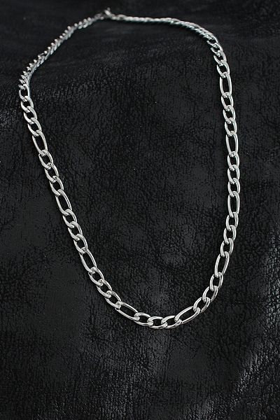 Clariss 316L Steel Thick Figaro Chain Model Silver Color Men's Necklace