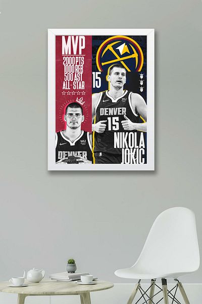 Saturn Nikola Jokic Framed Painting - Basketball Nba Mvp Poster Painting