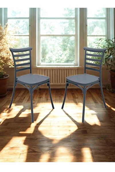 smart home Single chair set consisting of two fiber chairs with a modern design and strong legs - size 45 x 45 x 80 cm | Durable office seat