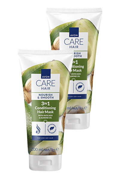 AVON Care Avokado ve Badem Yağı İçeren 3’ü 1 Arada Saç Maskesi 200ml İkili Paket