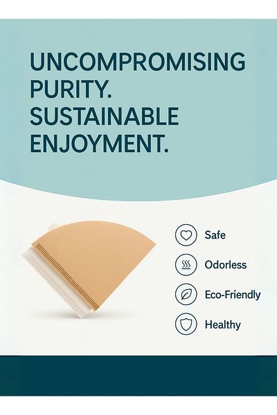 Tektık V60 Coffee Filters Size 02 - 100 Sheets | Brown Unbleached & Eco-Friendly - Suitable for 2–4 Cups