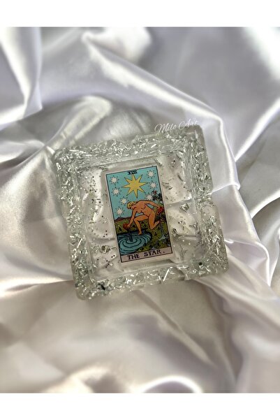Milo Art The Star Yıldız Tarot Kartlı Epoksi Küllük Gümüş Varaklı Epoksi Küll...
