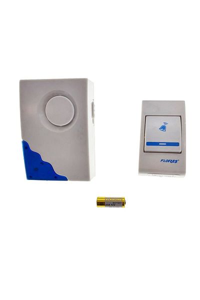 flores Wireless button doorbell, plug-in connection, Flores FE-40796, receiver, 32 melodies