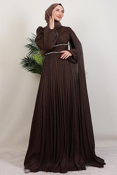 GİYZAMİLA Paris Evening Dress Bitter Brown