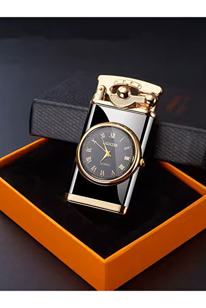 elmas e ticaret Kişiye Özel Lüks Saatli Pürmüzlü Gazlı Çakmak