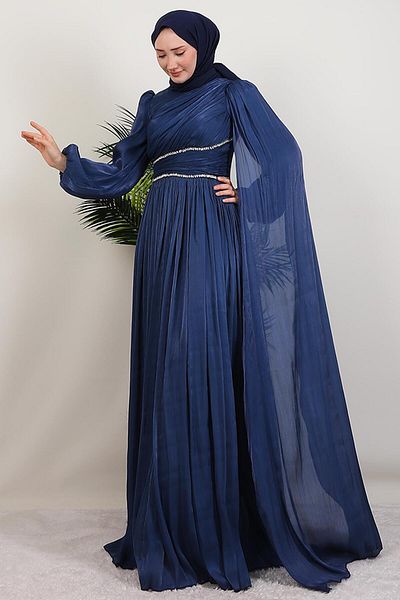 GİYZAMİLA Paris Evening Dress Navy Blue