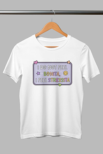 giftkonsept لا أشعر بالبونيتا، أشعر بالتوتر، تي شيرت أبيض مطبوع عليه مضحك، مق...