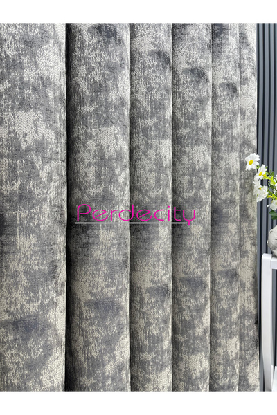 PERDECITY Istanbul Gray Silver Backdrop Curtain 1X3 Frequently Pile [Single Wing] No Wrinkle Suitable for Any Room