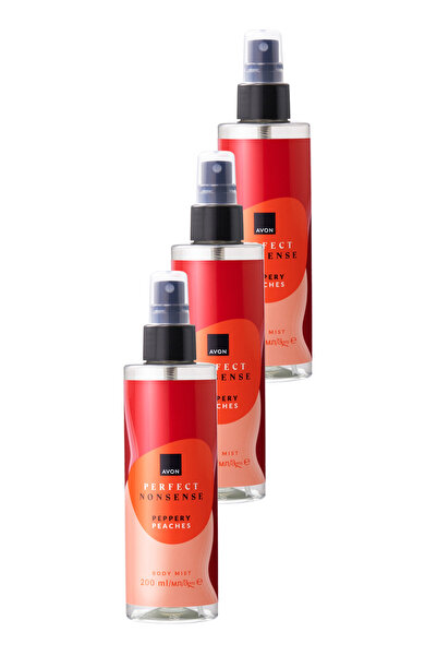 AVON Perfect Nonsense Peppery Peaches Vücut Spreyi 200ML Üçlü Set