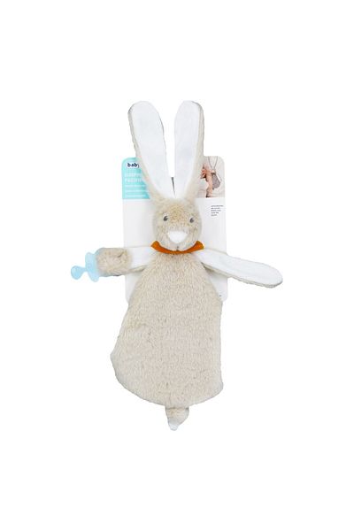 MBB ETİCARET Babyjem Rabbit Sleeping Companion with Pacifier Strap 813 Stone