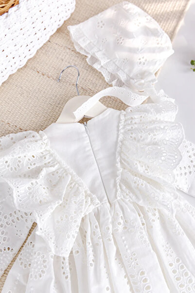 Babymod 100% Pamuk 4'lü Kız Bebek Mevlüt Elbisesi Seti Ekru