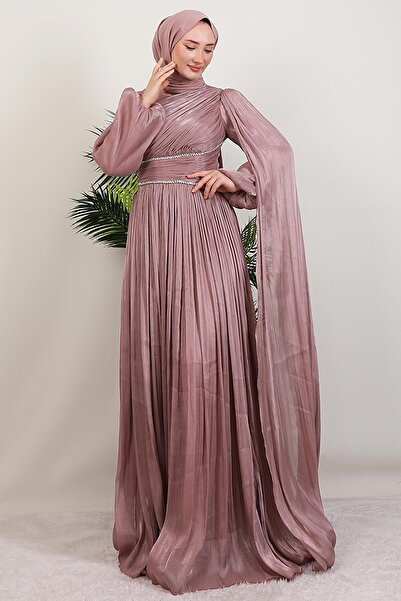 GİYZAMİLA Paris Abiye Pudra