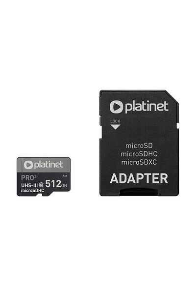 Platinet Platinet 45095 microSDXC card, 512GB, class 10 UHS-III 90Mb/s with adapter