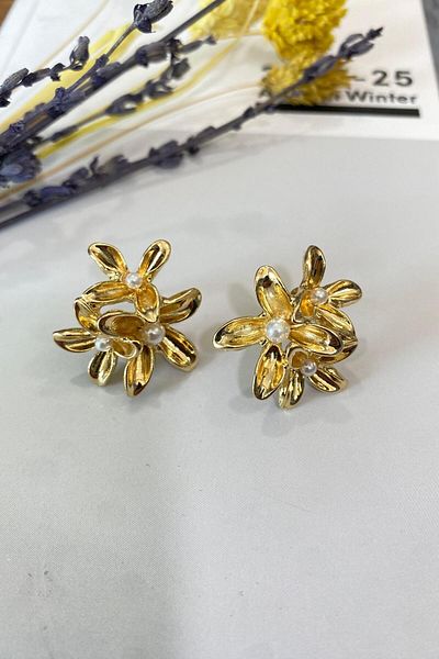 İthal 1548 Imported Flower Field Earrings