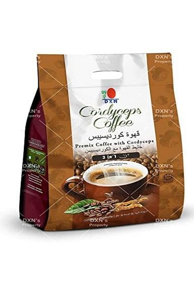 DXN DXN Cordyceps Coffee with Sugar 21g*20 Sachets: A blend of Cordyceps mushroom and delicious Brazilian coffee