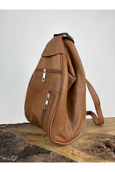 özdemirler deri Genuine Leather Small Monkey Bag, Women's Backpack, Shoulder Bag