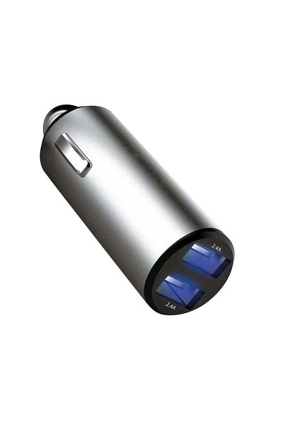 Platinet Platinet 44804 car charger, 12-24V DC, 5V 2xUSB 4.8 A, short circuit protection, metal body