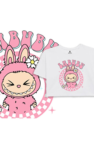 EZ Design Labubu Printed Kids Crop Tshirt