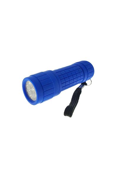 OEM Flashlight with 9 LEDs, Lamex 72826, with anti-slip grip, 100x30mm, 3xAAA, blue